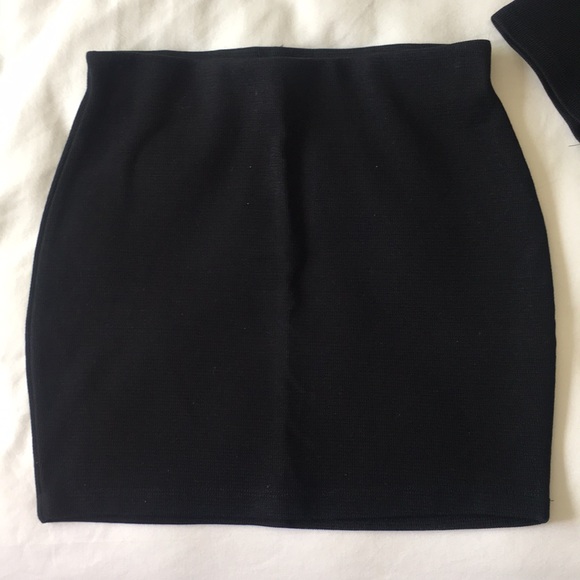 NEW Zara 2 pcs Black Knit Top Shirt + Skirt Co-ord Set - Picture 5 of 7